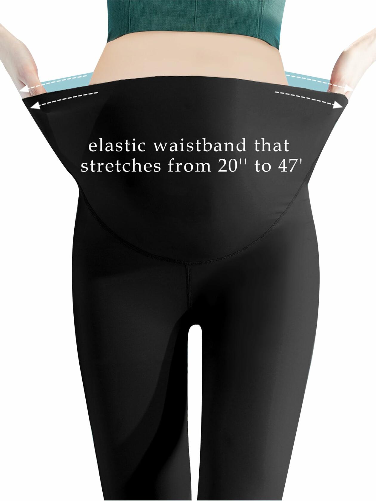 Neida Yoga Shorts Over Belly Bump UV Block Buttery Soft Black