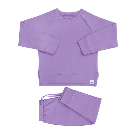 Erminia Purple Lily Crew Neck Jogger Set