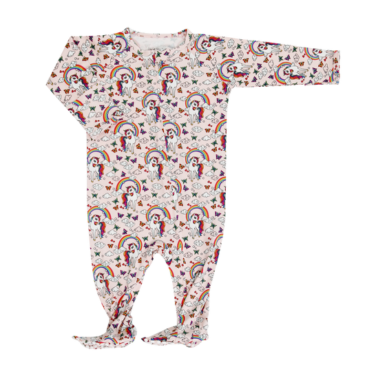 Rainbow Bright Zipper Footie