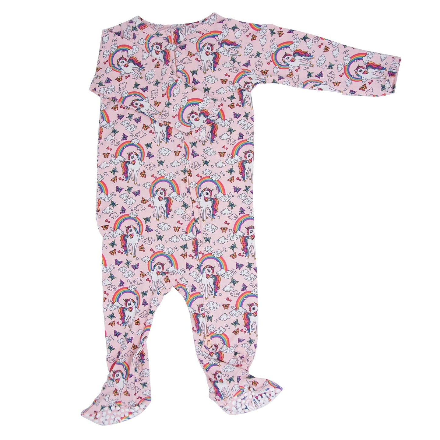 Rainbow Bright Zipper Footie