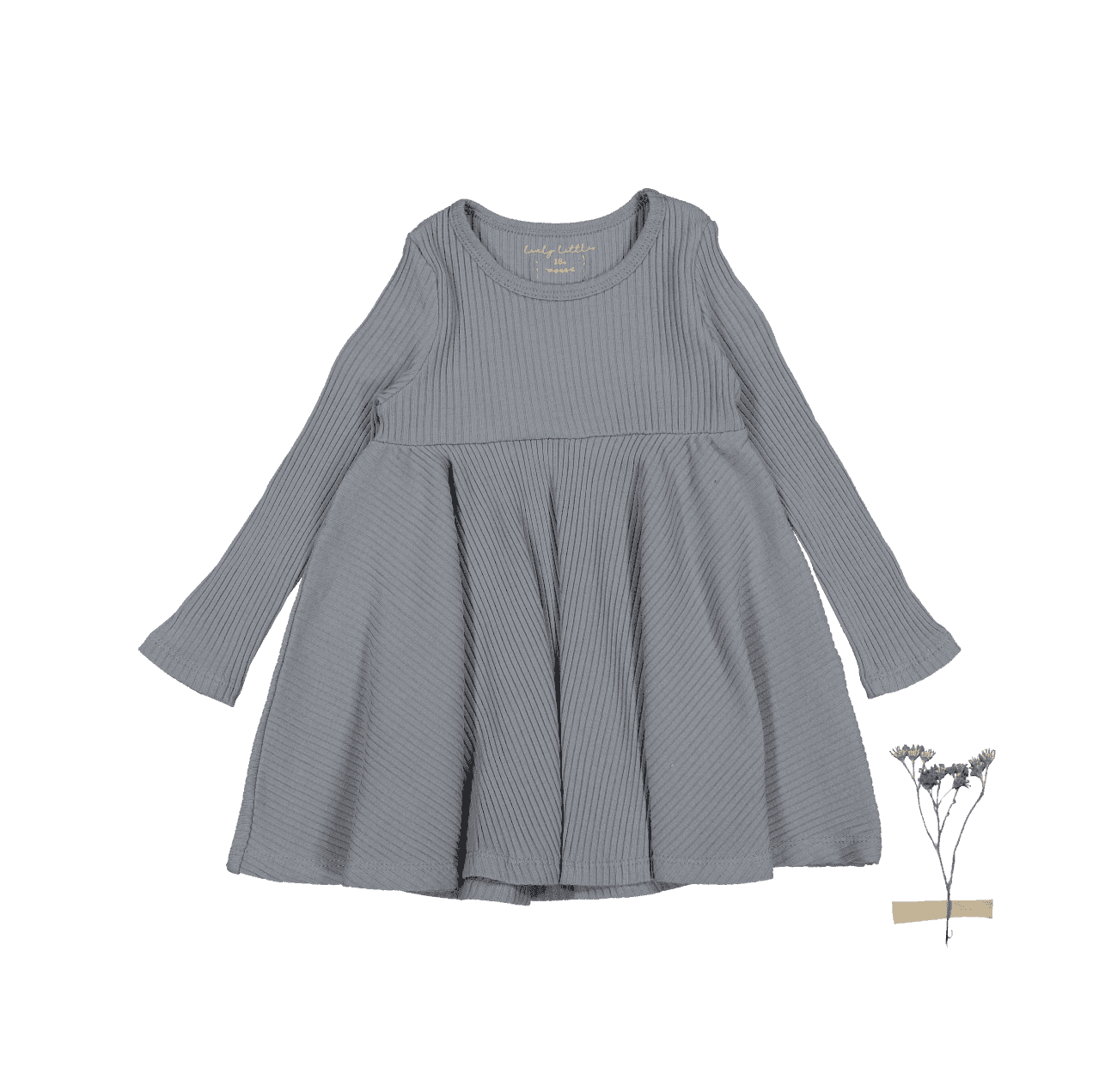 Long Sleeve Dress for Kids - Slate