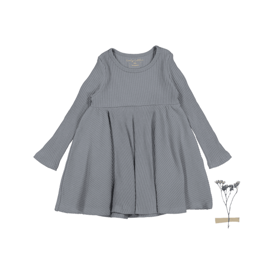 Long Sleeve Dress for Kids - Slate