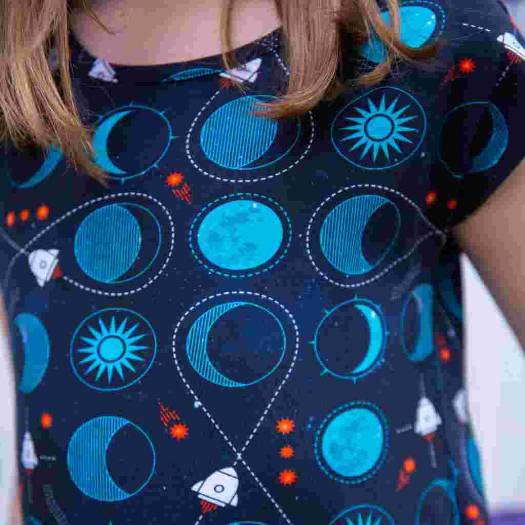 Rocket to the Moon Cap Sleeve Dress with Pockets
