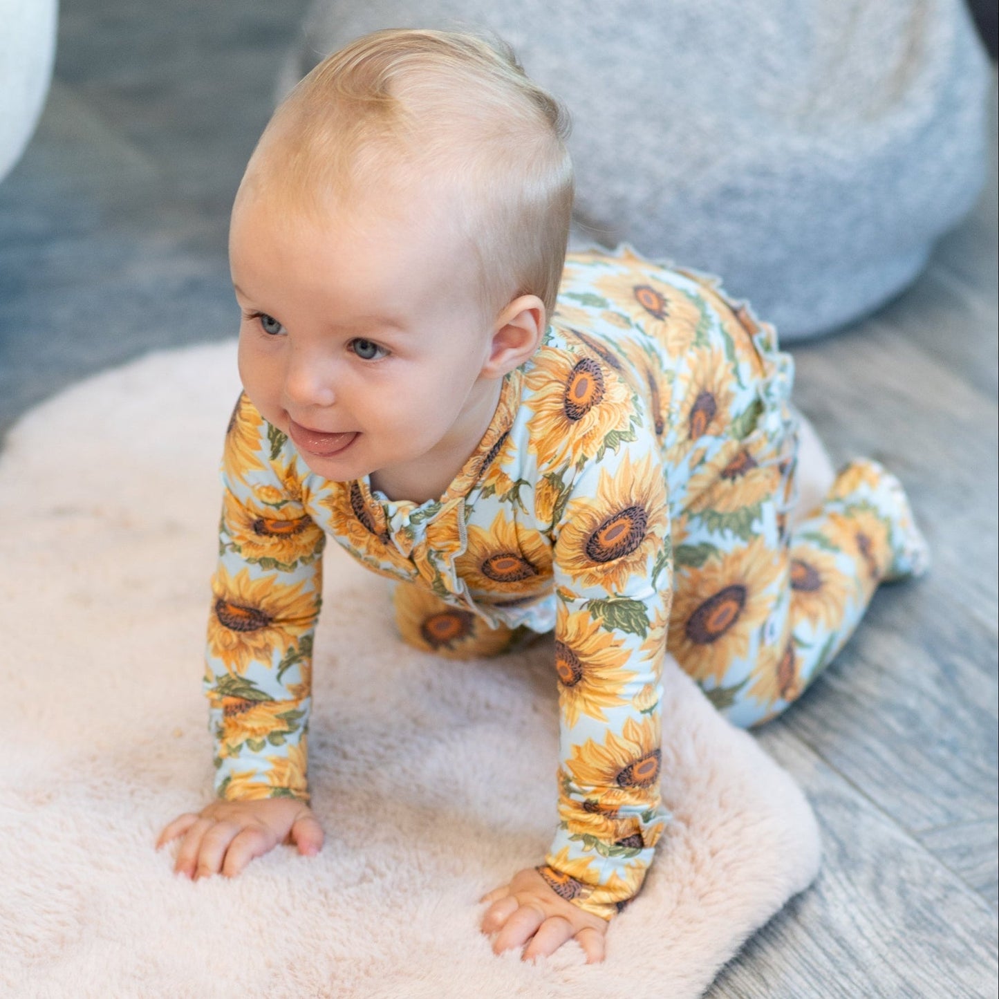 Sammy's Sunflower Ruffle Footie