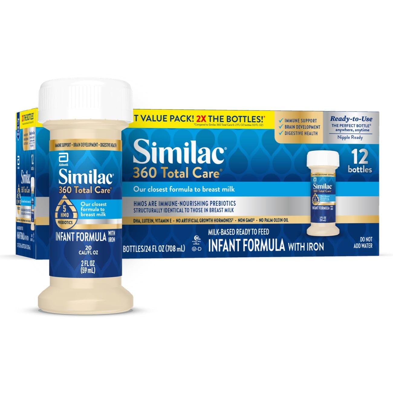 Similac 360 Total Care Infant Formula, Has 5 HMO Prebiotics