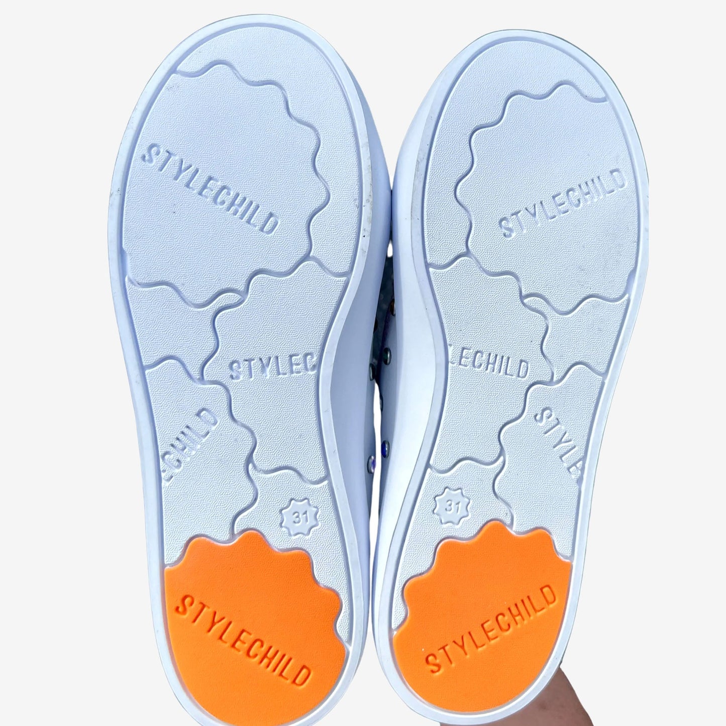 Bowie Pink High-Top Sneakers with Rainbow Studs