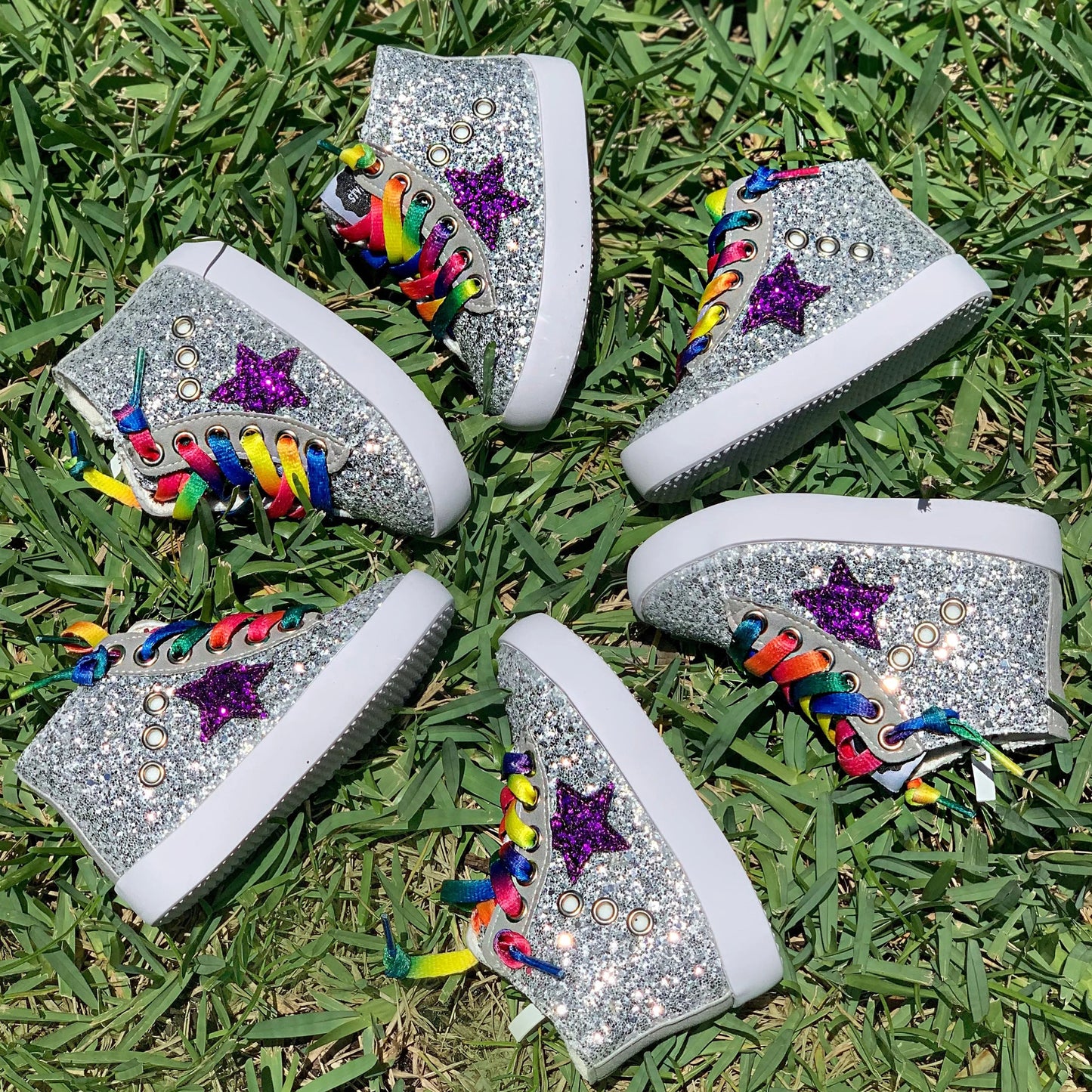 Gemma Purple Glitter Star sneakers