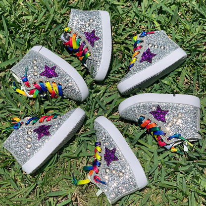 Gemma Purple Glitter Star sneakers