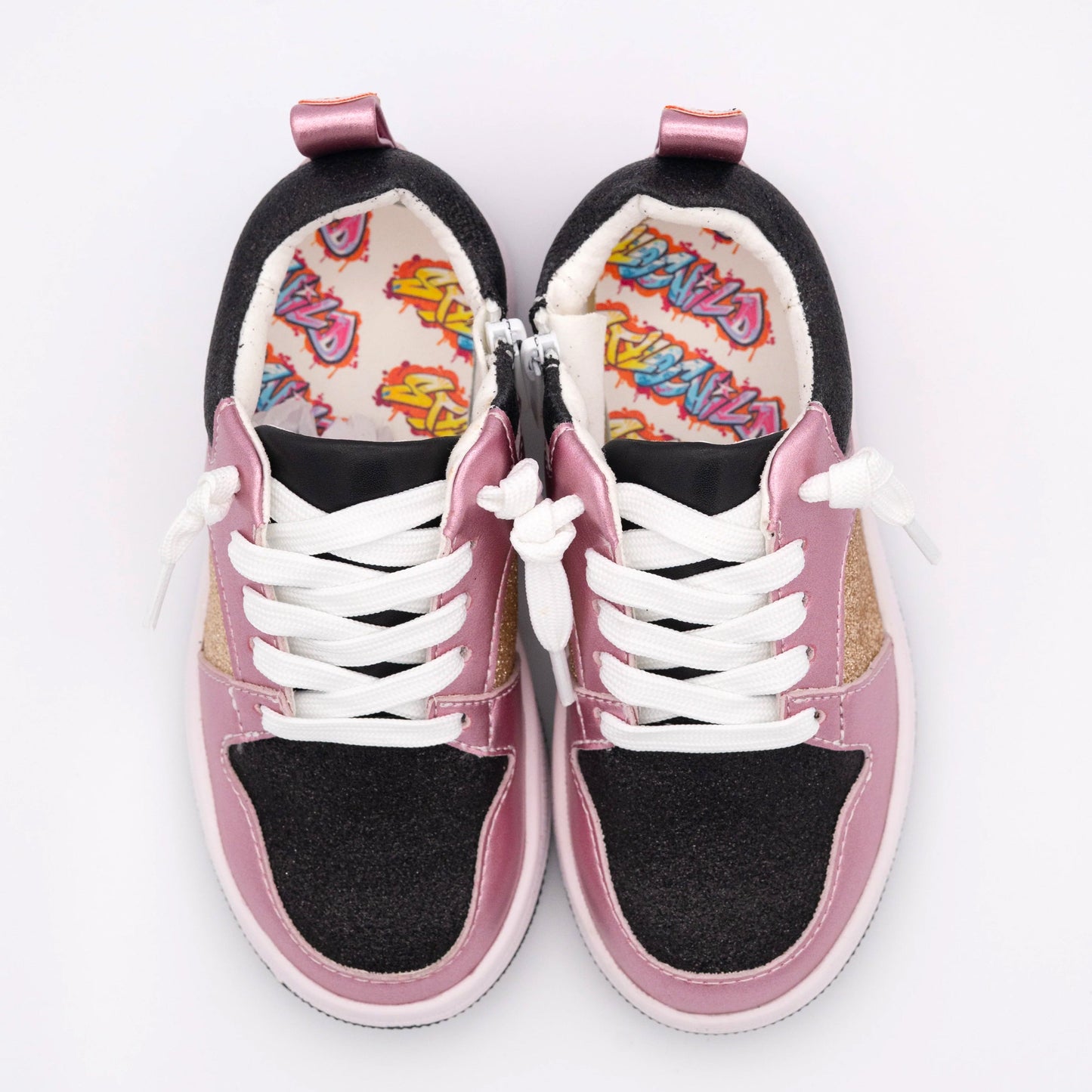 Harlow Low Top Glitter Pink Sneakers