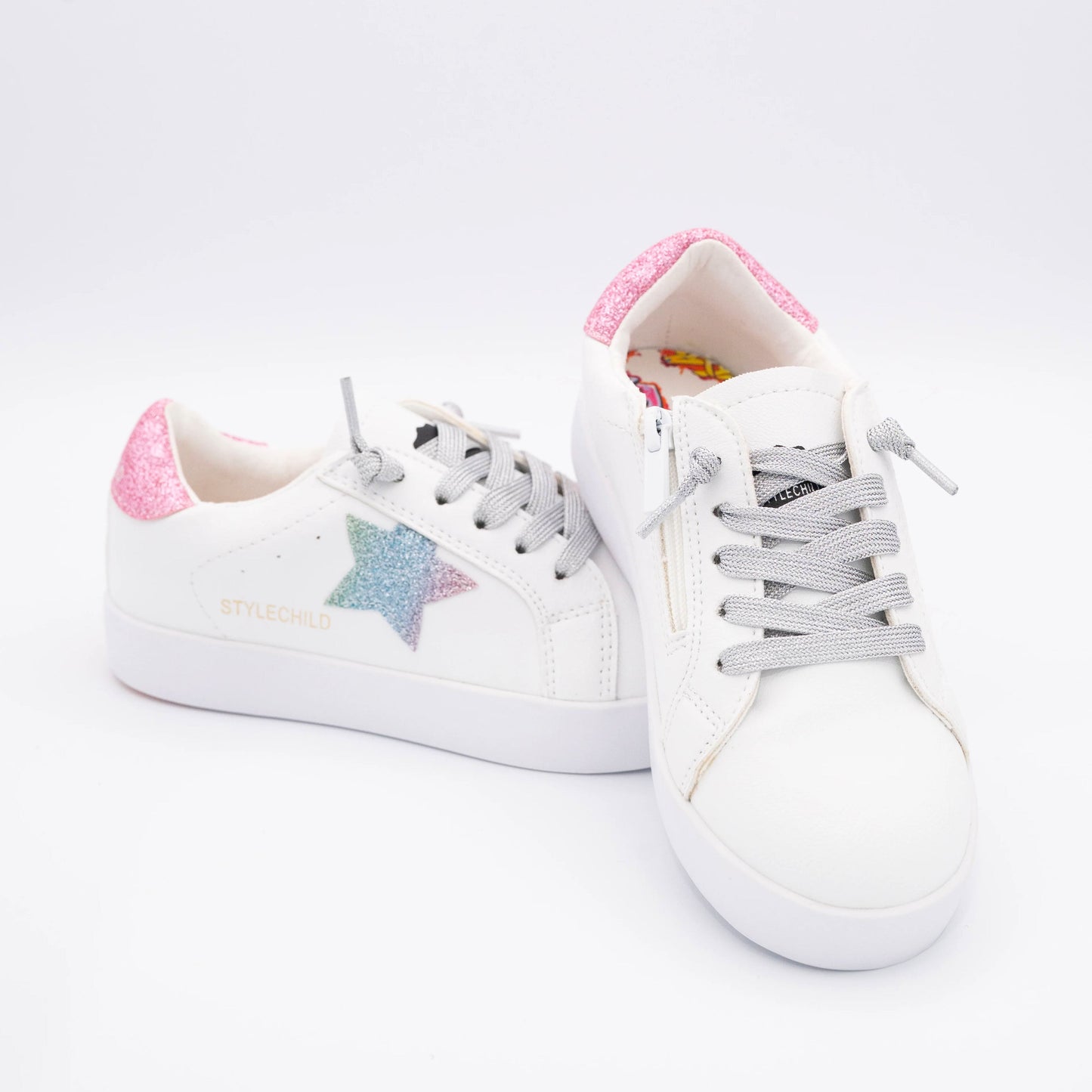 Jaymes Silver Metallic Sneakers for Women - Glam in Comfort