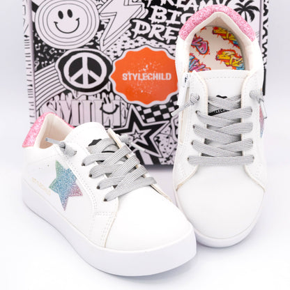 Jaymes Silver Metallic Sneakers for Women - Glam in Comfort