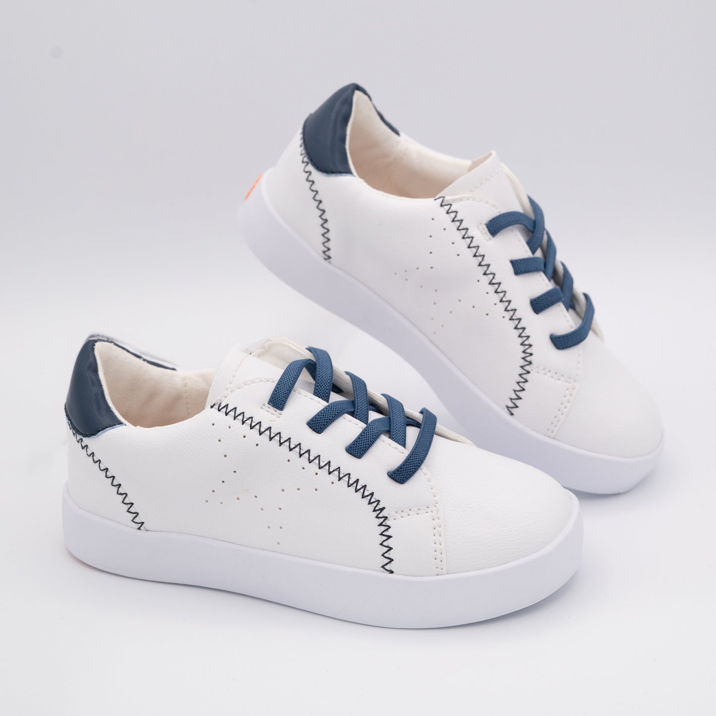 Jordy Navy Lower Leather White Sneakers