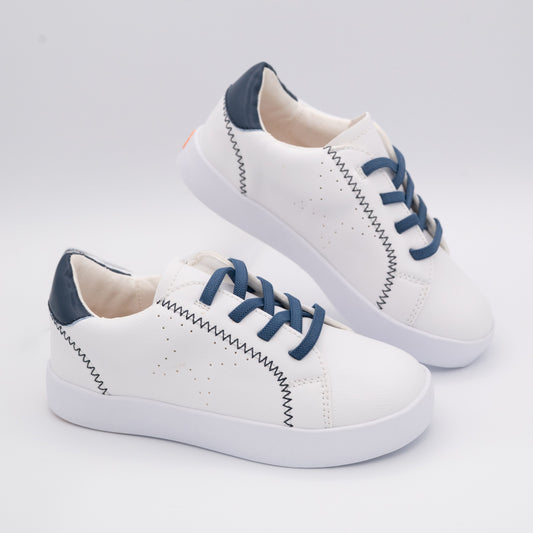 Jordy Navy Lower Leather White Sneakers