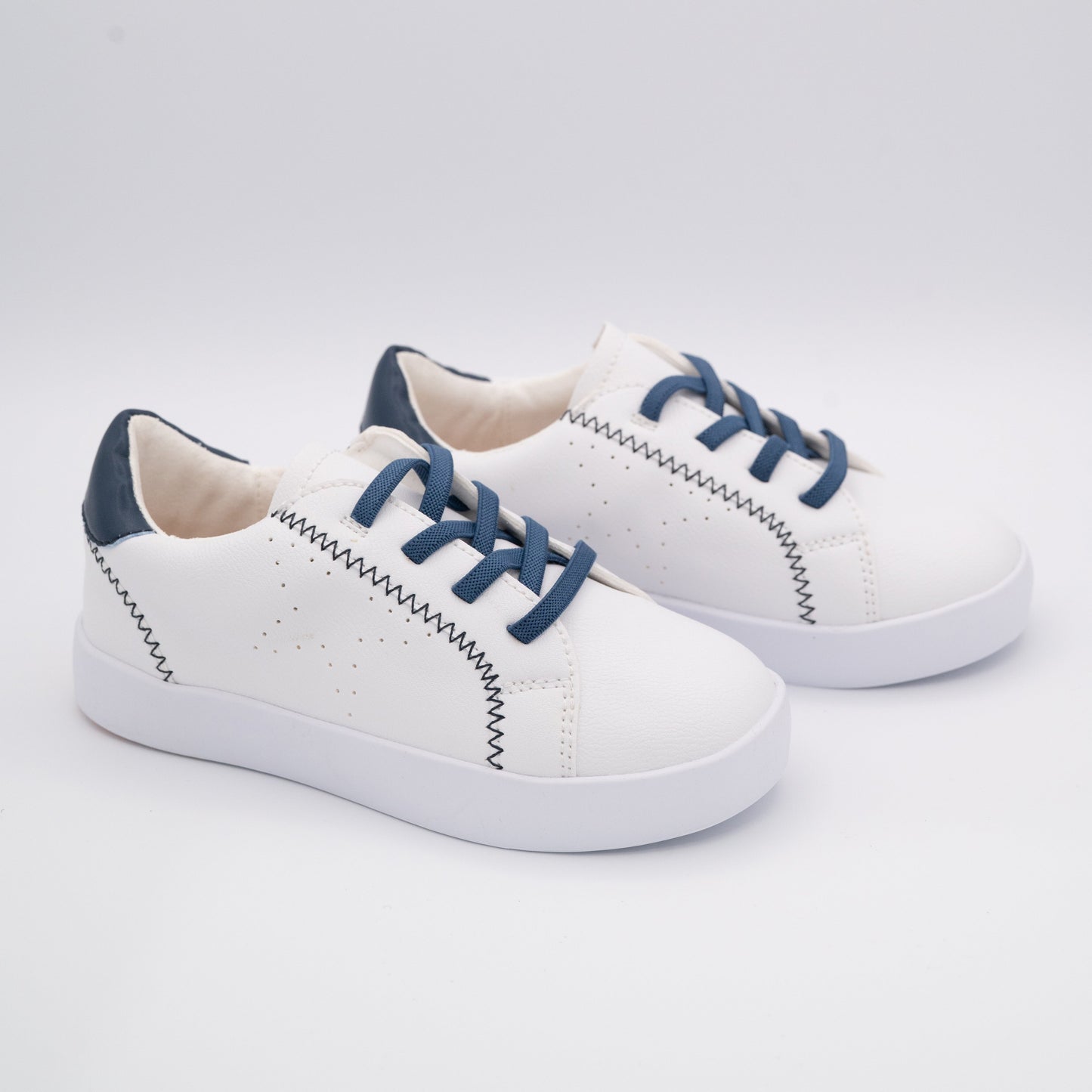Jordy Navy Lower Leather White Sneakers