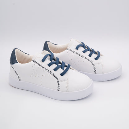 Jordy Navy Lower Leather White Sneakers