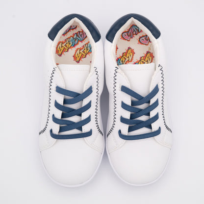 Jordy Navy Lower Leather White Sneakers
