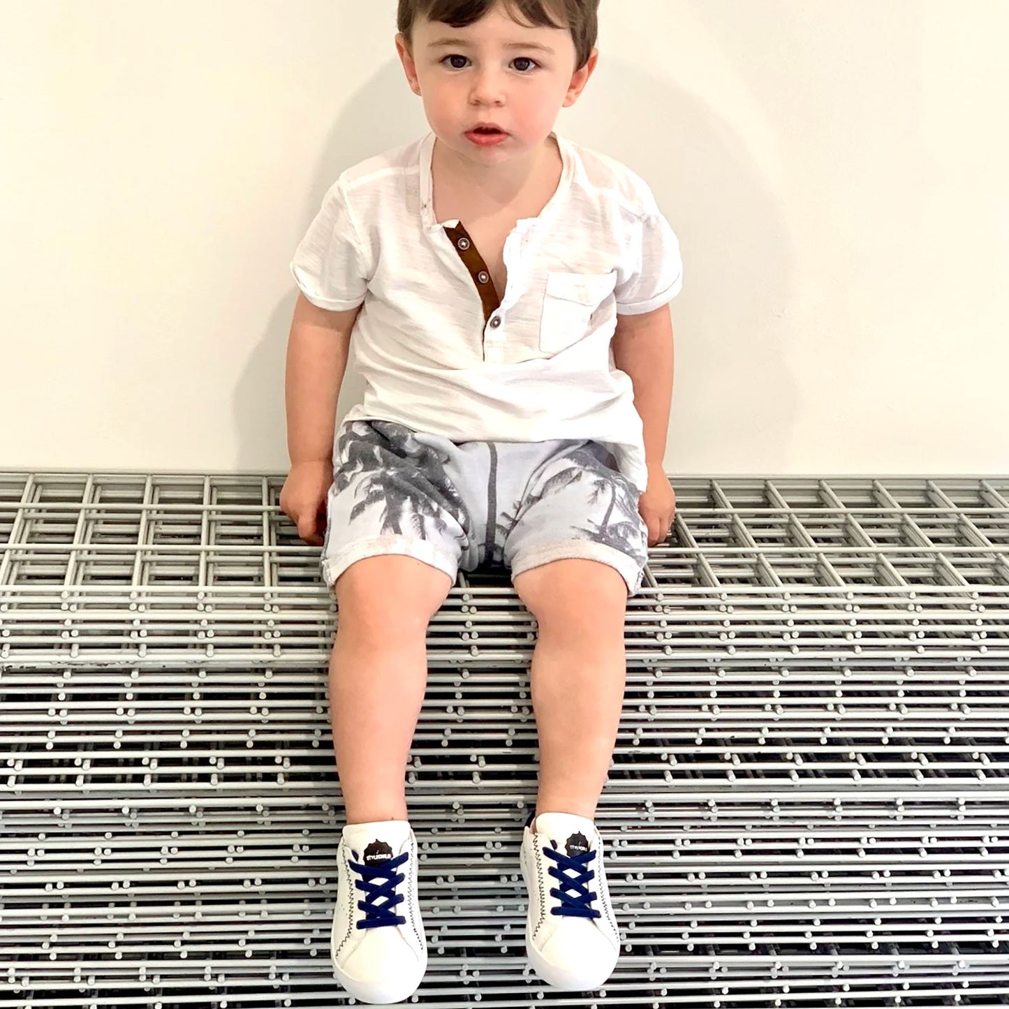 Jordy Navy Lower Leather White Sneakers