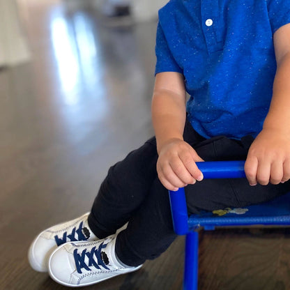 Jordy Navy Lower Leather White Sneakers