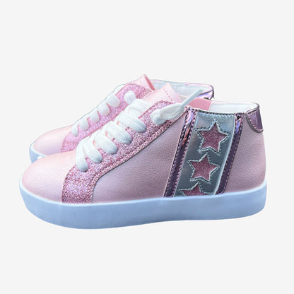Elegant Pink Glitter Sneakers for Women
