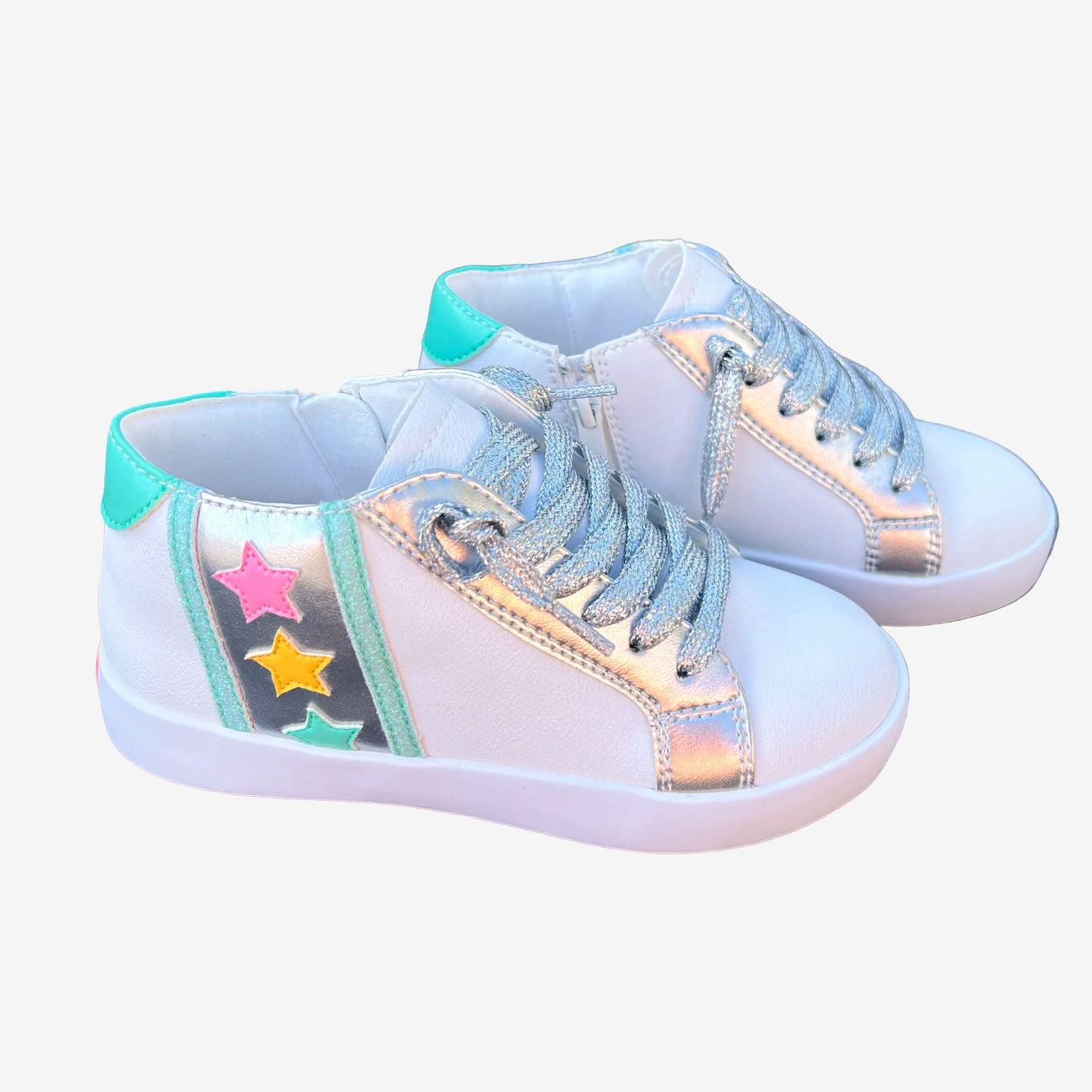 Stella Metallic Leather Blue Sneakers