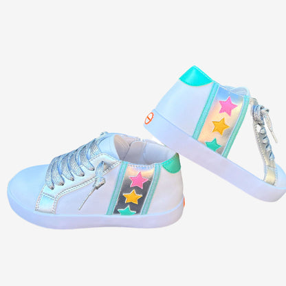 Stella Metallic Leather Blue Sneakers