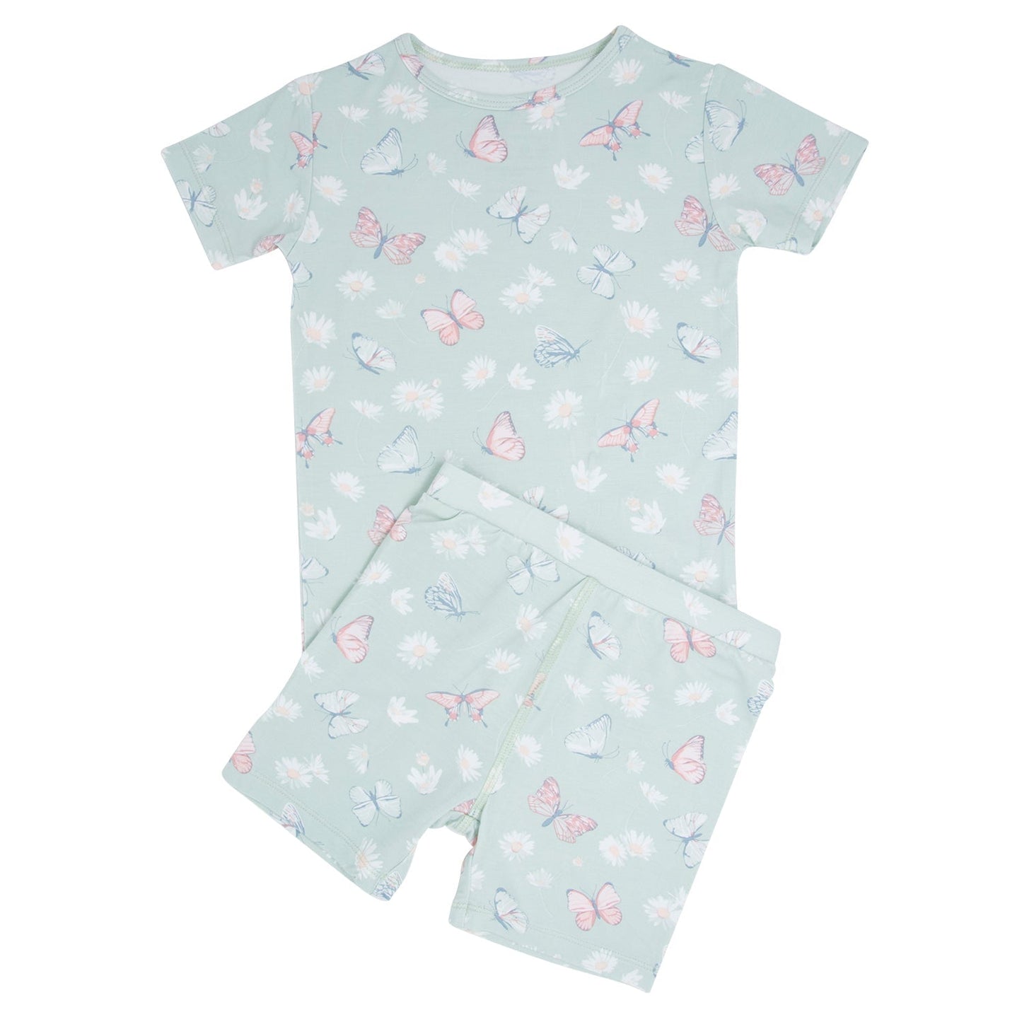 Raulina Mint Butterfly Daisy Bamboo Summer Pajama Set