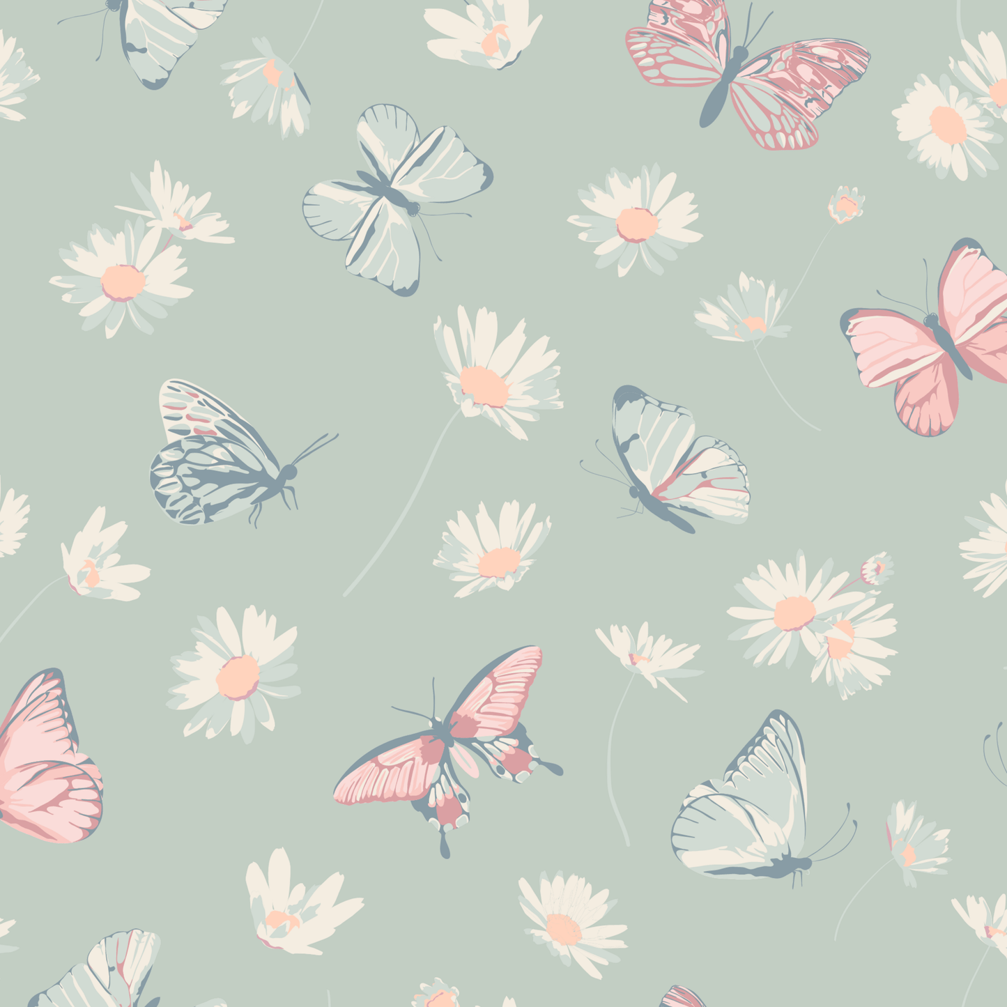 Raulina Mint Butterfly Daisy Bamboo Summer Pajama Set