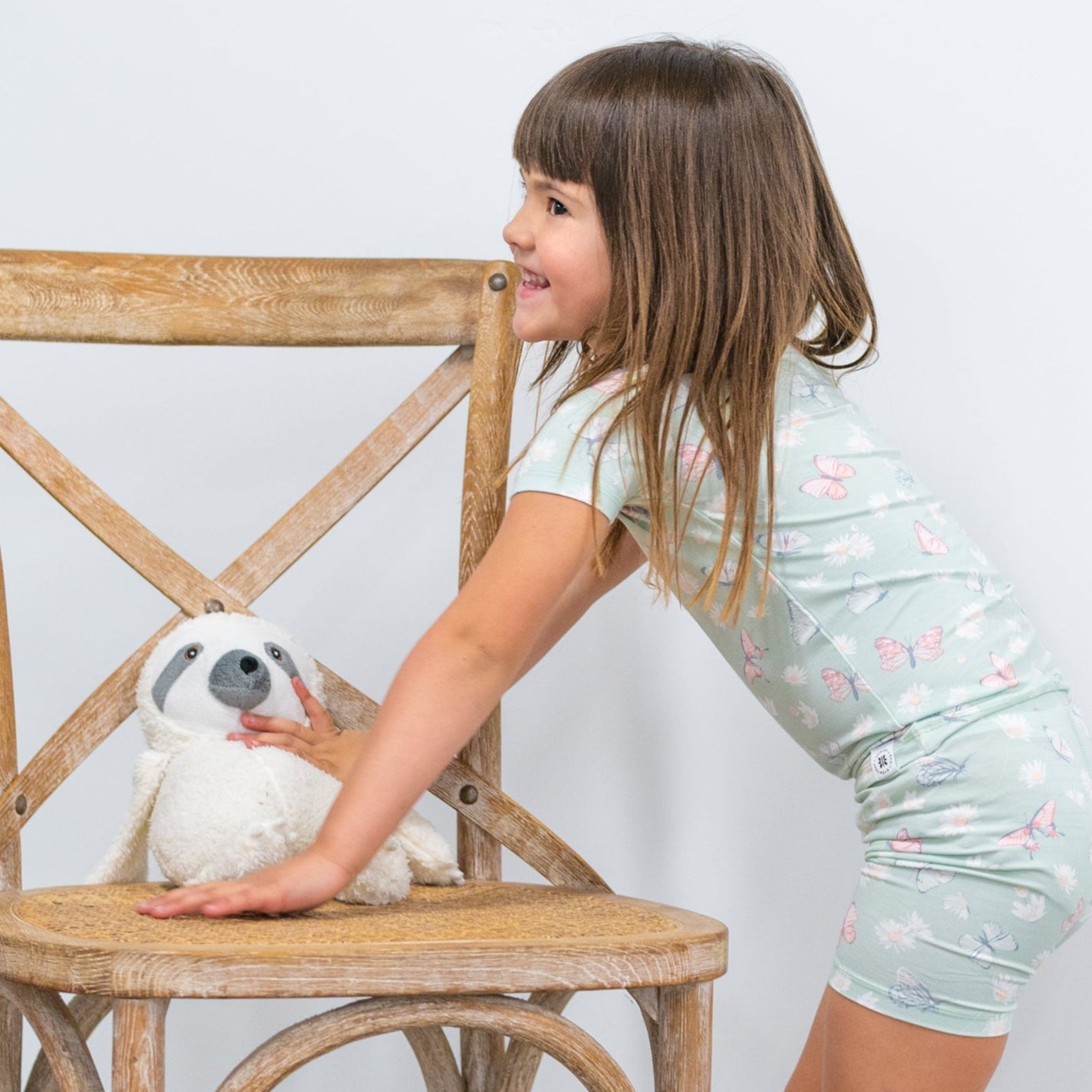 Raulina Mint Butterfly Daisy Bamboo Summer Pajama Set