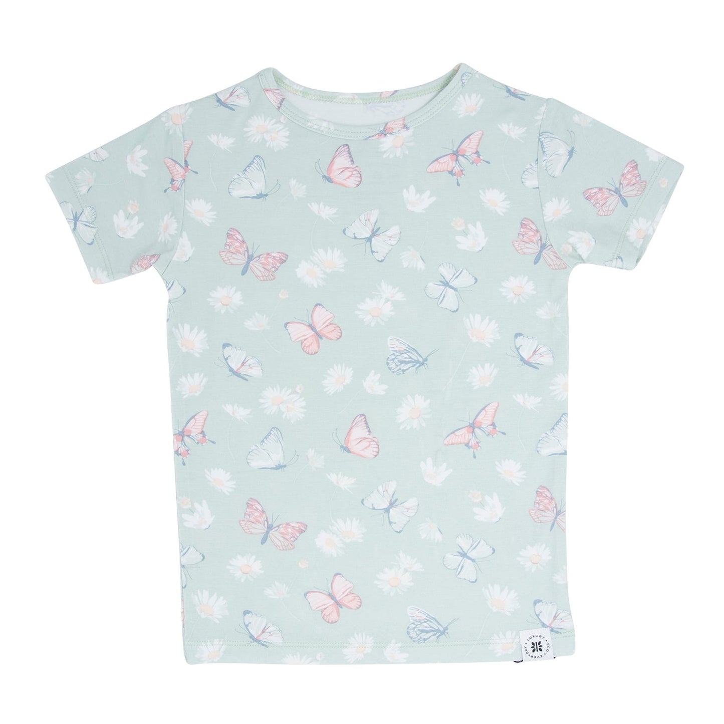 Raulina Mint Butterfly Daisy Bamboo Summer Pajama Set