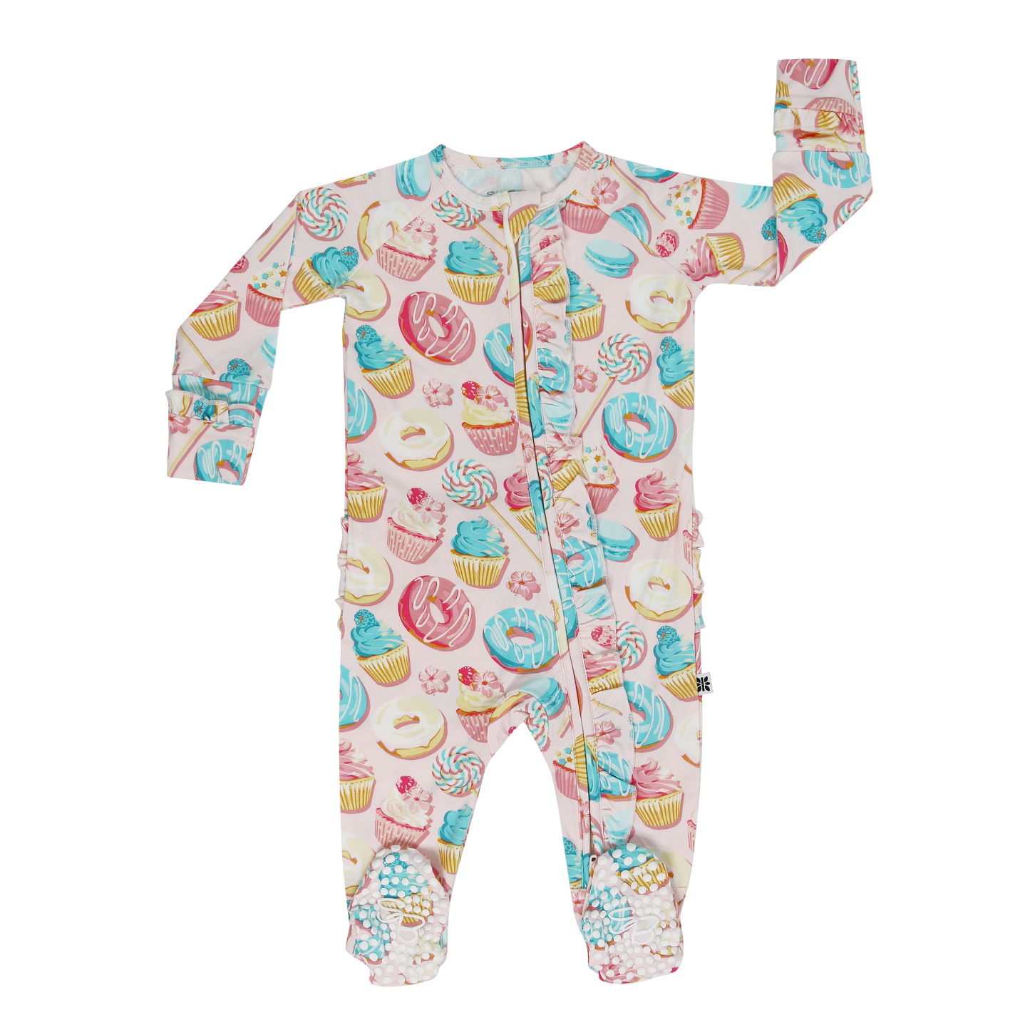Graciela Sweet Tooth Ruffle Footie Jumpsuit