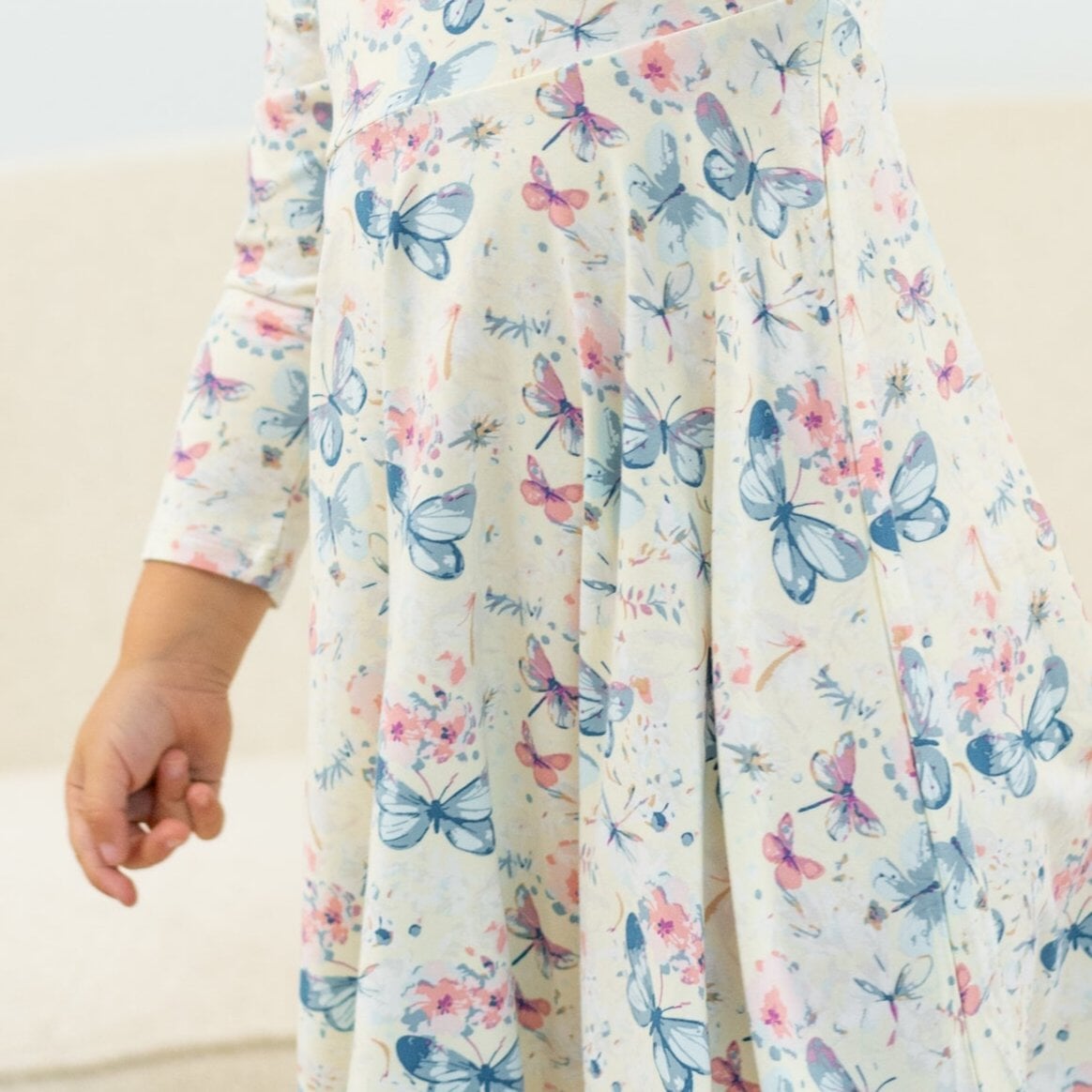 Watercolor Butterfly Swirly Girl Dress