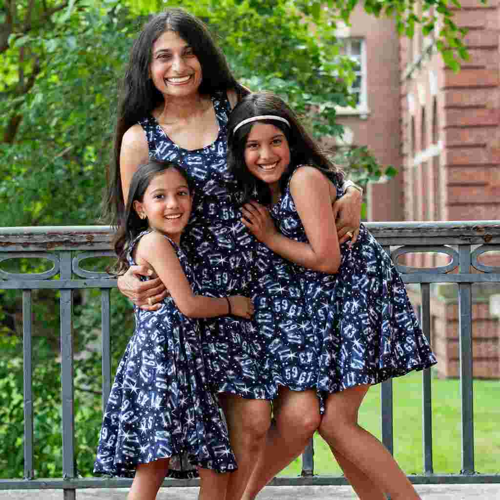 Twin Prime Numbers Dress with Pockets for Kids