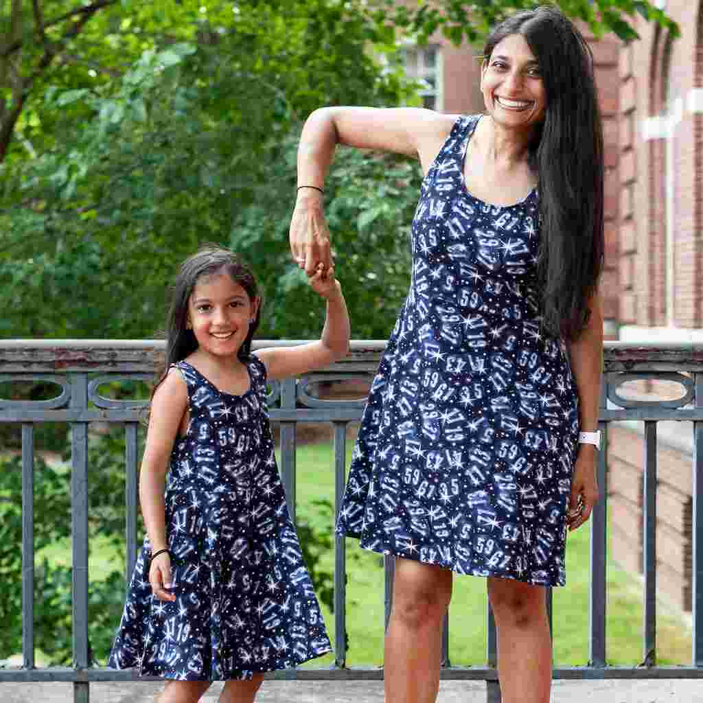 Twin Prime Numbers Dress with Pockets for Kids