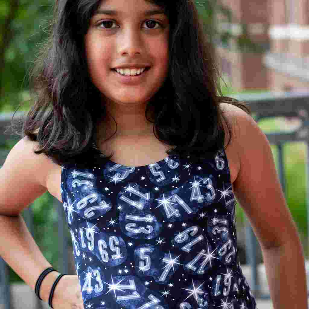 Twin Prime Numbers Dress with Pockets for Kids