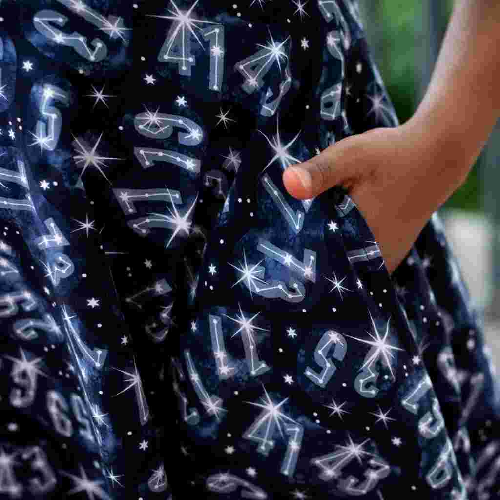 Twin Prime Numbers Dress with Pockets for Kids