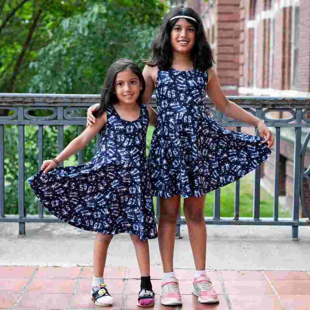 Twin Prime Numbers Dress with Pockets for Kids