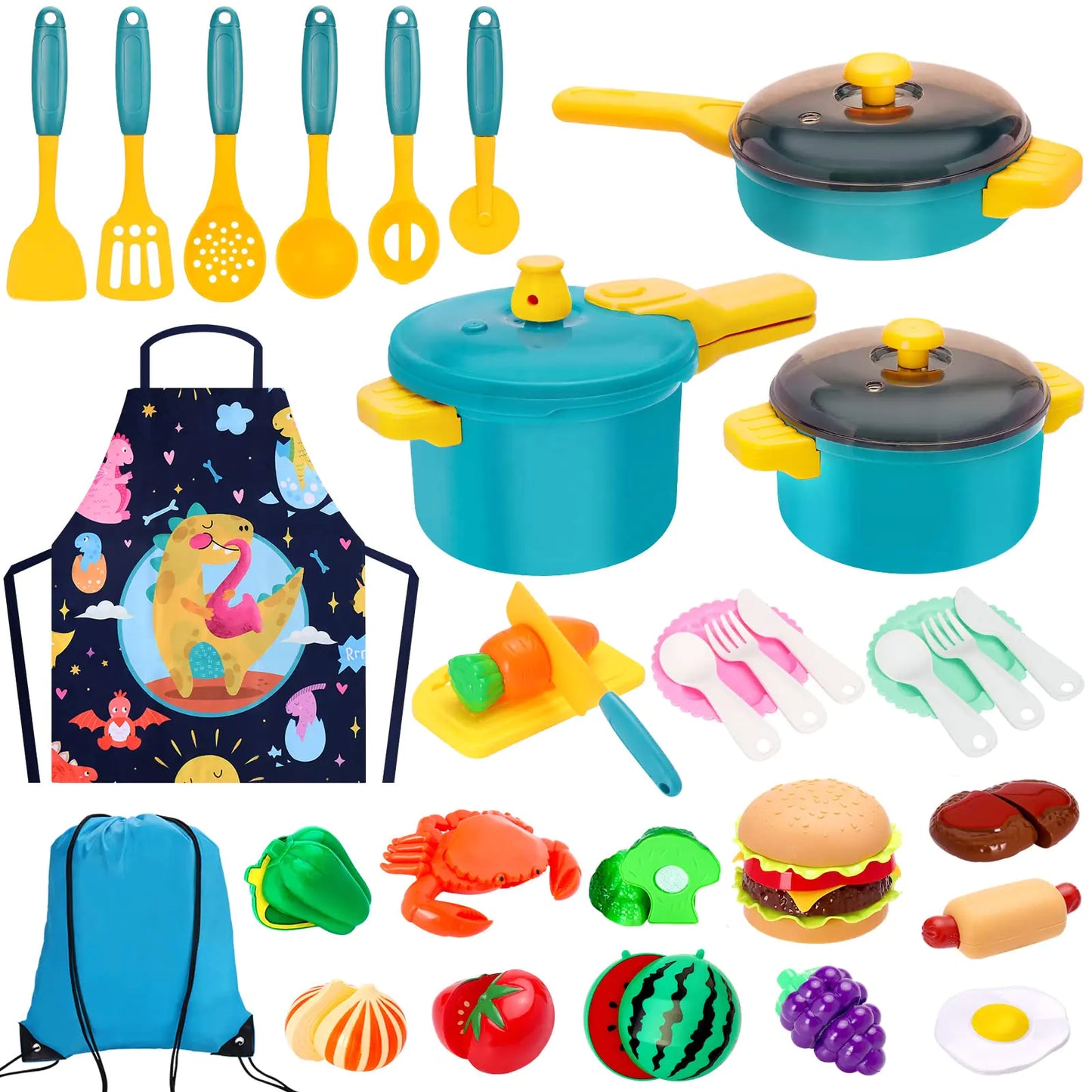 Kids Play Kitchen Accessories Set Pretend Play Cooking Toys