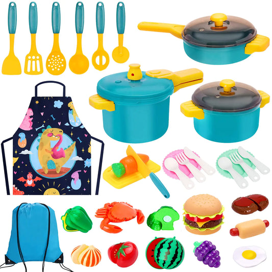 Kids Play Kitchen Accessories Set Pretend Play Cooking Toys