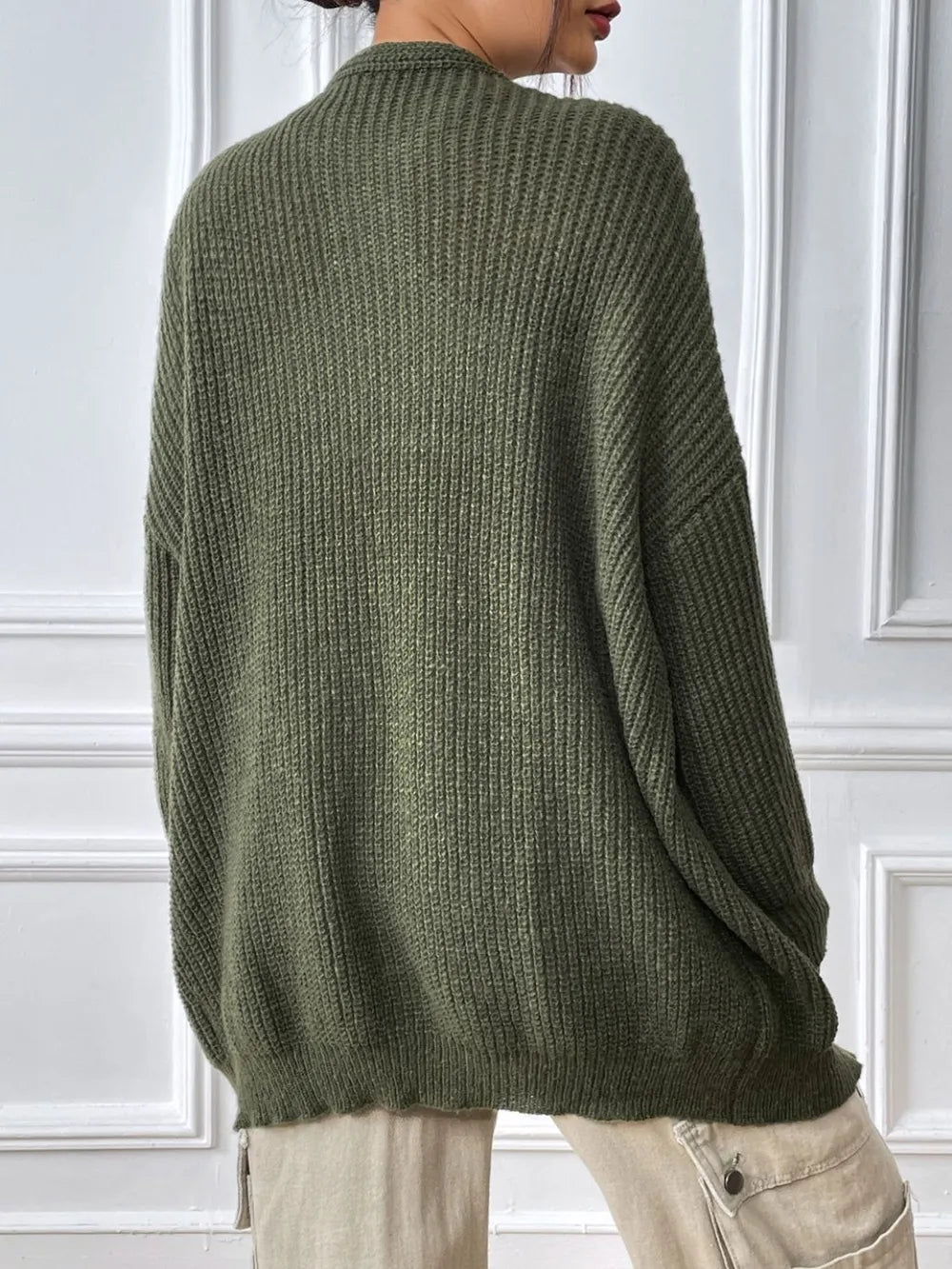 Rosalba Casual Cardigan New Solid Color Sweater