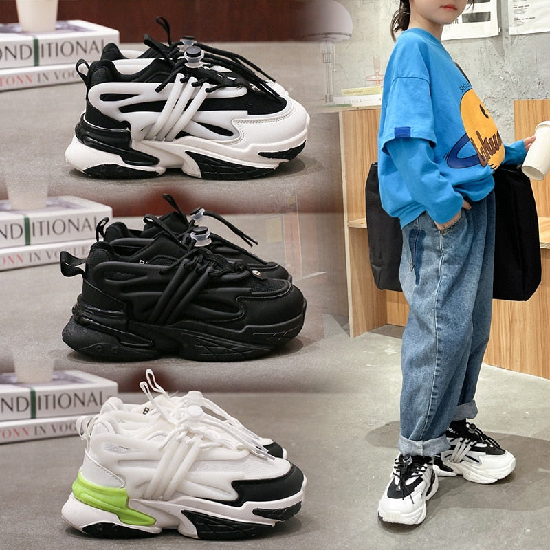 Breathable Kids Student Sport Running Shoes Boys Girls Casual Trainers - GuGuTon