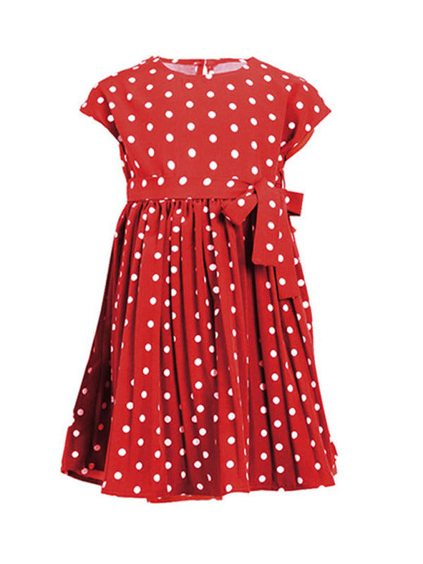 Renata Kid's Polka Dot Waist Tie Dress - GuGuTon